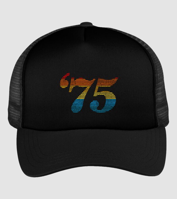 Retro Birthday 1975 model negru pe tricou