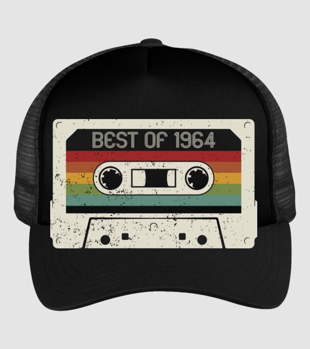 retro tape 1964 vintage model negru pe tricou