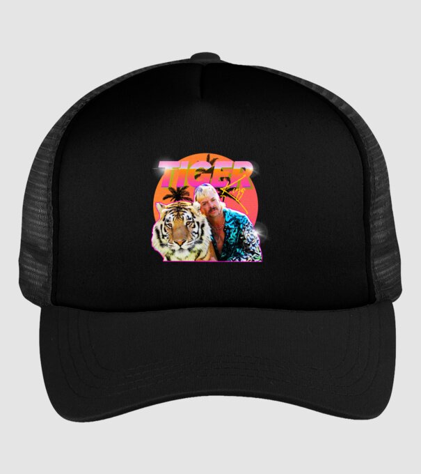 RETRO TIGER KING model negru pe tricou