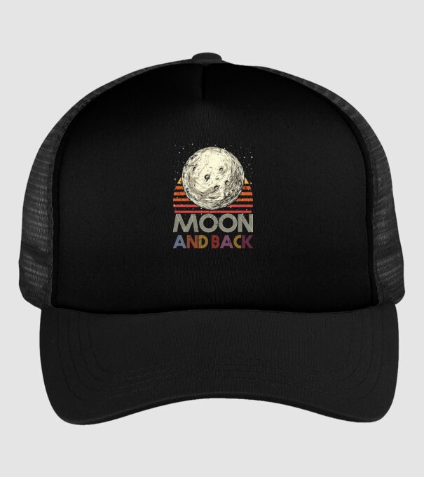 Retro vintage love you to the moon and back MOON model negru pe tricou