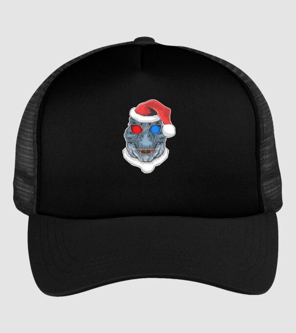 Santasaurus Rex model negru pe tricou