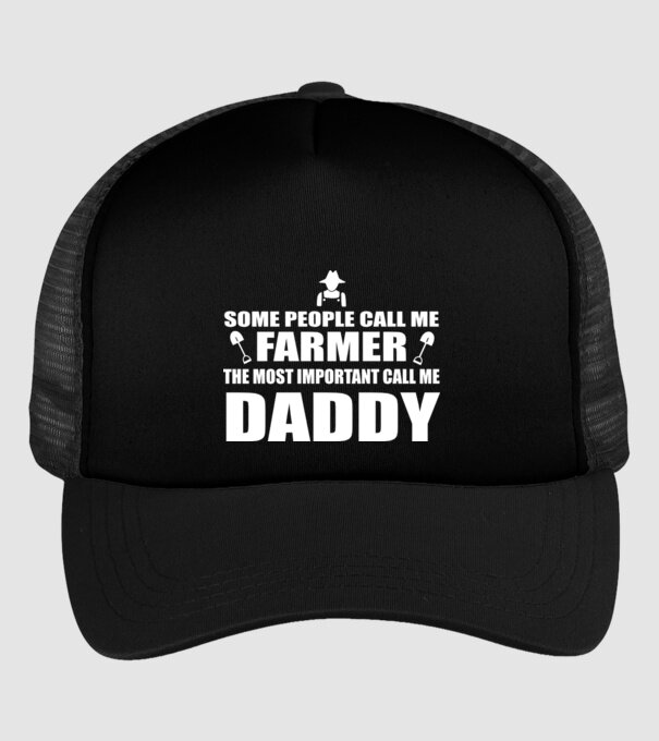 Some people call me farmer pentru Tata model negru pe tricou