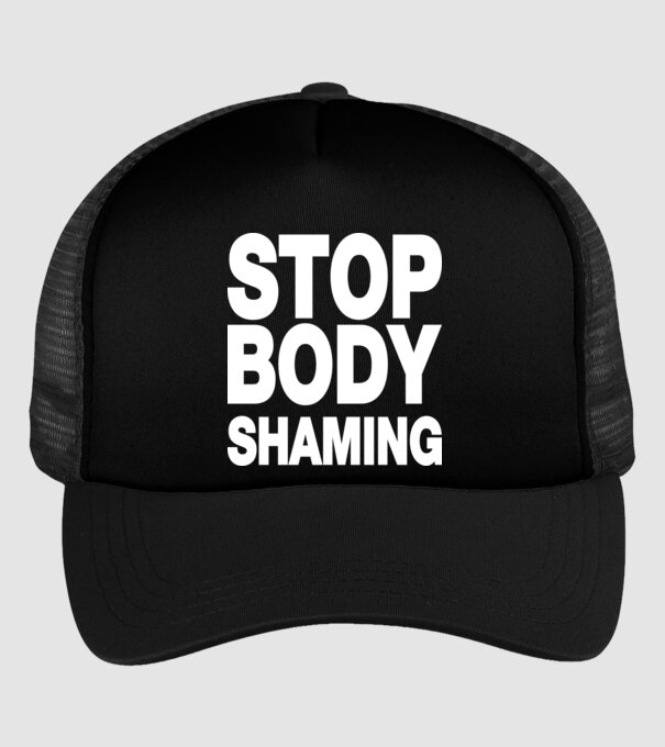 Stop body shaming helvetica model negru pe tricou