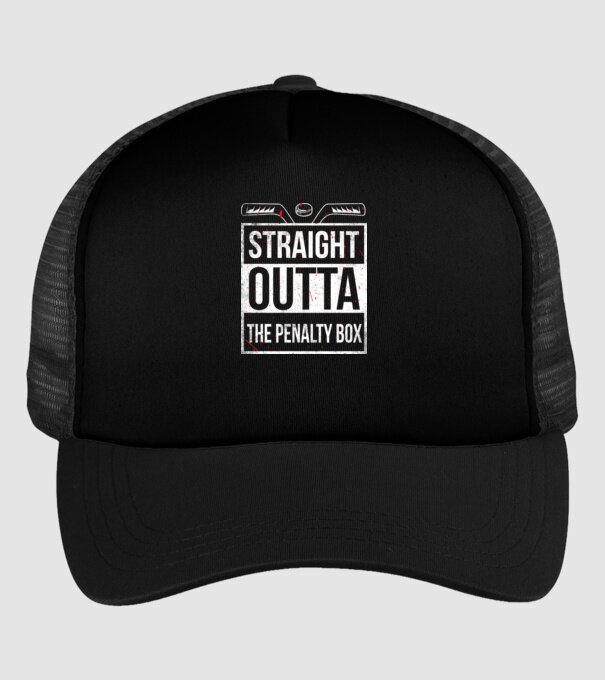 Straight outta the penalty box model negru pe tricou
