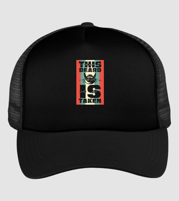 This beard is taken Retro model negru pe tricou