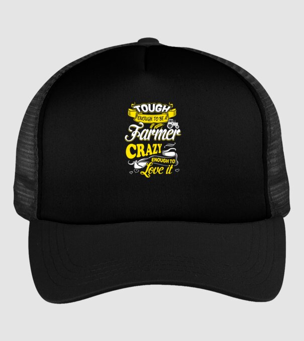 Tough enough to be a farmer Traktoros model negru pe tricou