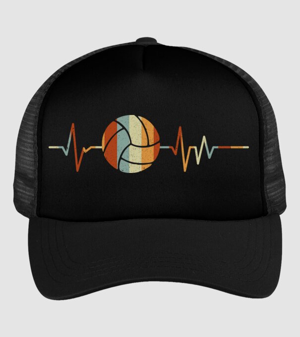Volleyball heartbeat model negru pe tricou
