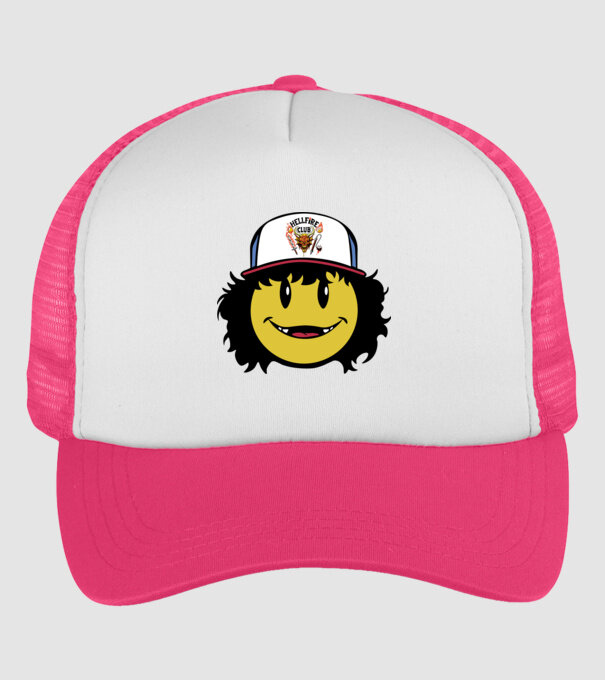 dustinhappyface model roz neon pe tricou