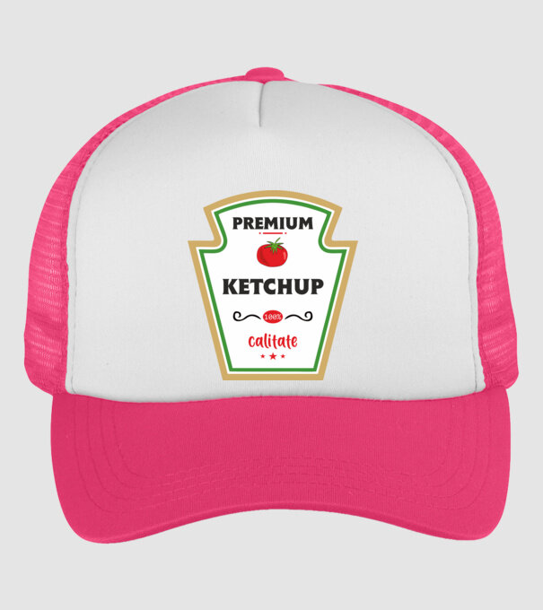 ketchup premium - calitate model roz neon pe tricou