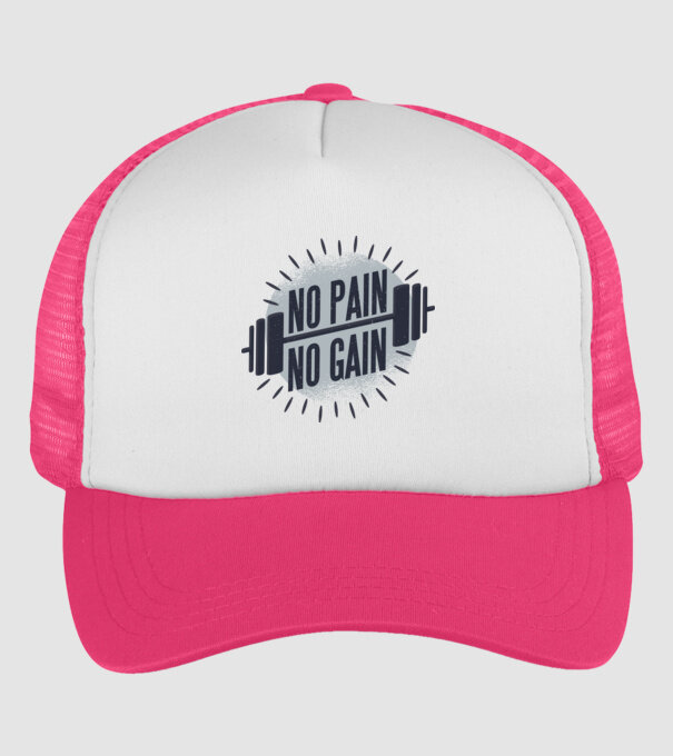 No pain no gain round model roz neon pe tricou