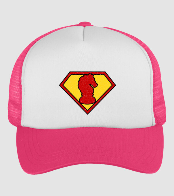 SuperChess cal de șah model roz neon pe tricou