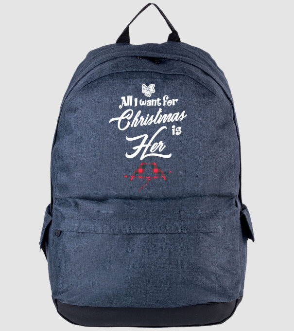 All i want for Christmas is Her model albastru jeanși pe tricou