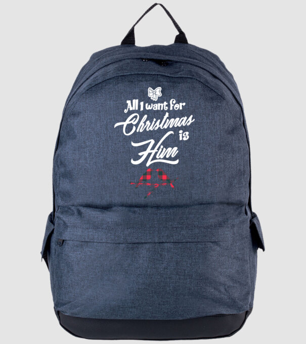 All i want for Christmas is Him model albastru jeanși pe tricou