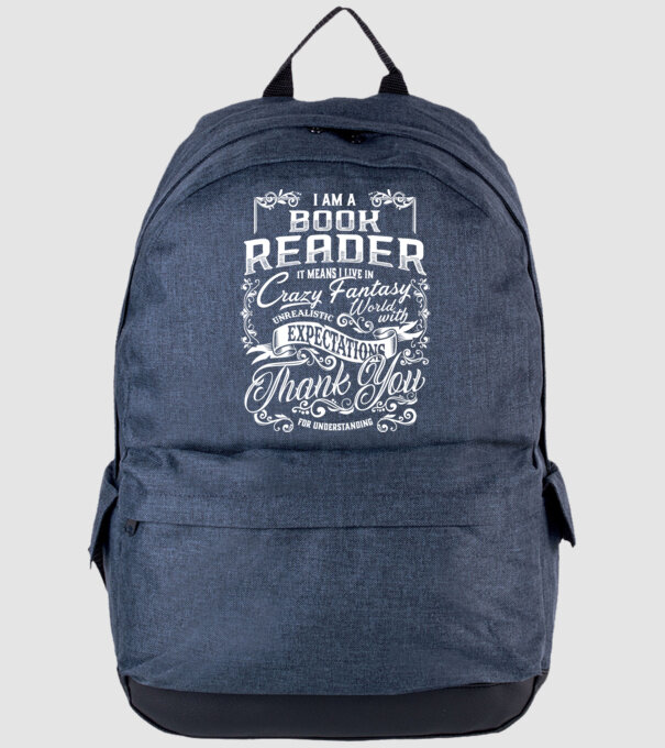 Book reader model albastru jeanși pe tricou