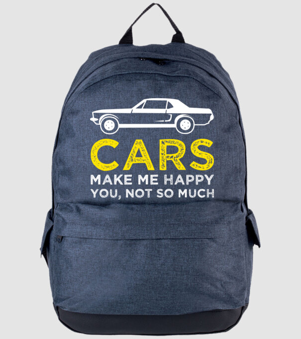 Cars make me happy you, not so much model albastru jeanși pe tricou