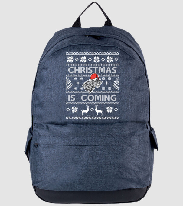 Christmas is Coming ugly sweater Game of Thrones model albastru jeanși pe tricou