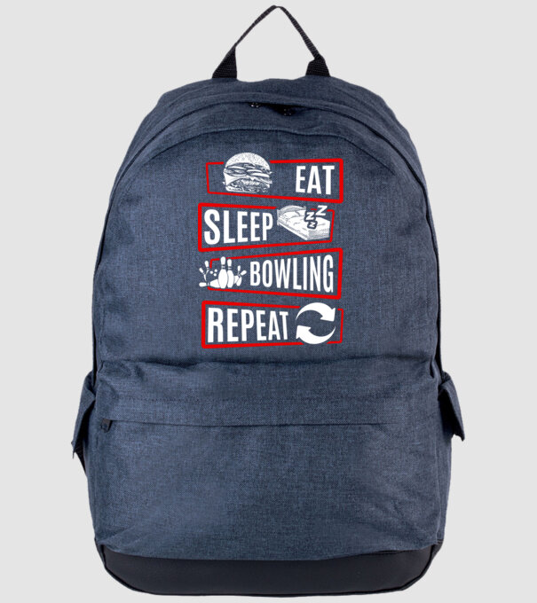 Eat sleep bowling repeat model albastru jeanși pe tricou