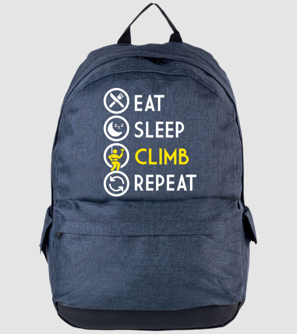 Eat sleep climb model albastru jeanși pe tricou