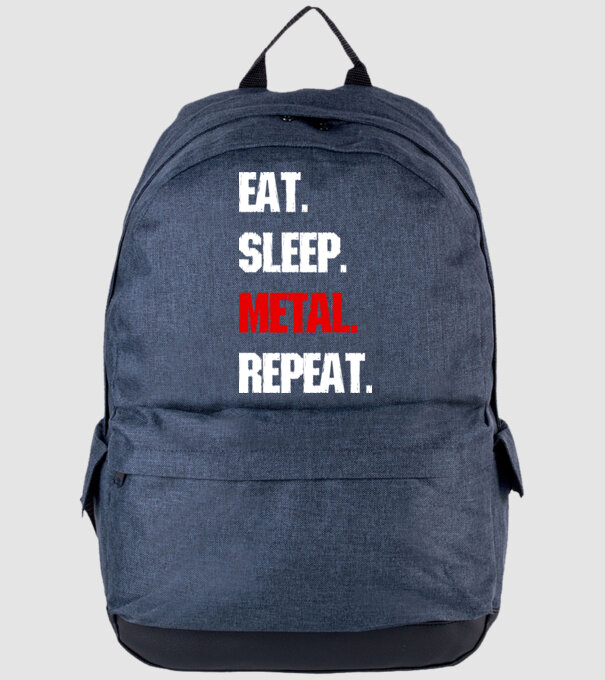Eat sleep METAL repeat model albastru jeanși pe tricou