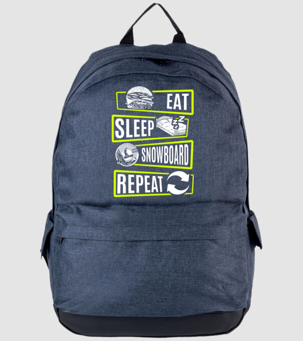 Eat sleep SNOWBOARD repeat V2 model albastru jeanși pe tricou