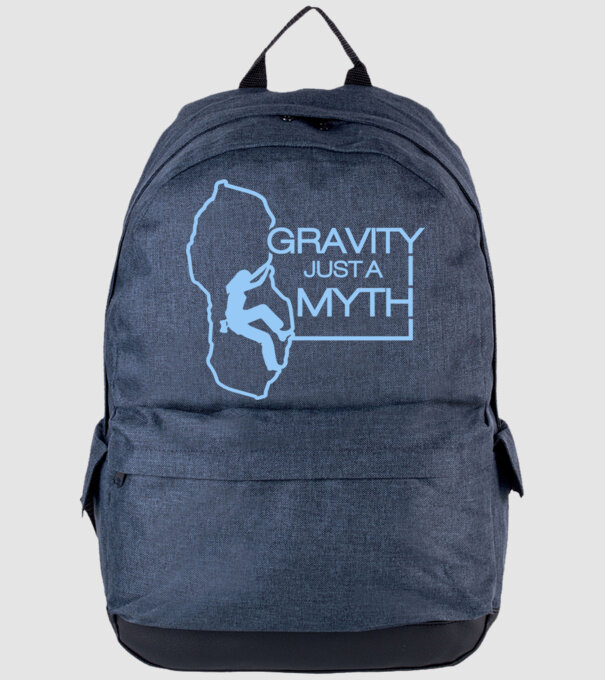 Gravity just a myth model albastru jeanși pe tricou