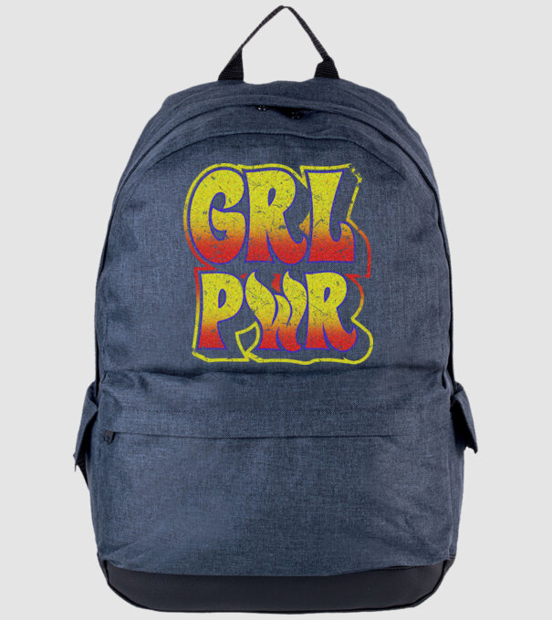 Girl Power retro model albastru jeanși pe tricou