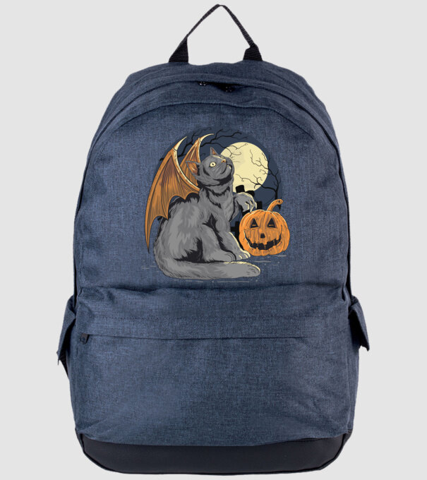 Halloween cica model albastru jeanși pe tricou