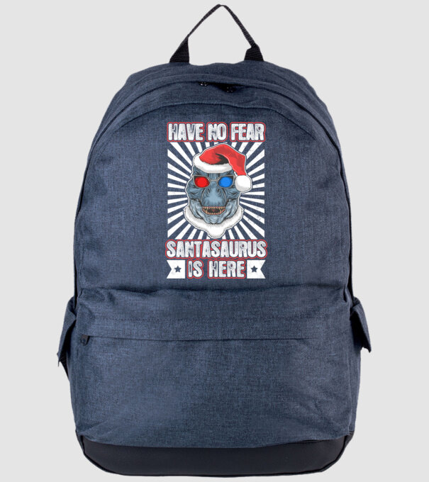 Have no fear Santasaurus is here model albastru jeanși pe tricou