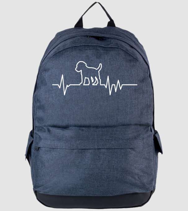 Heartbeat line Beagle model albastru jeanși pe tricou