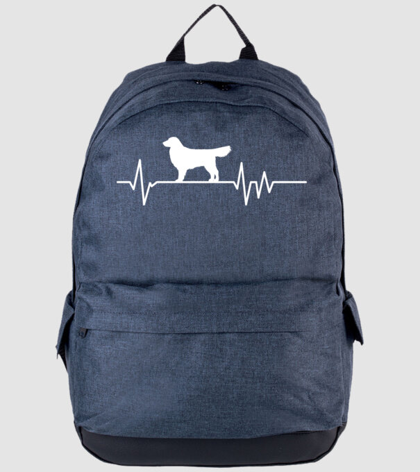 Heartbeat silueta Golden retriever model albastru jeanși pe tricou