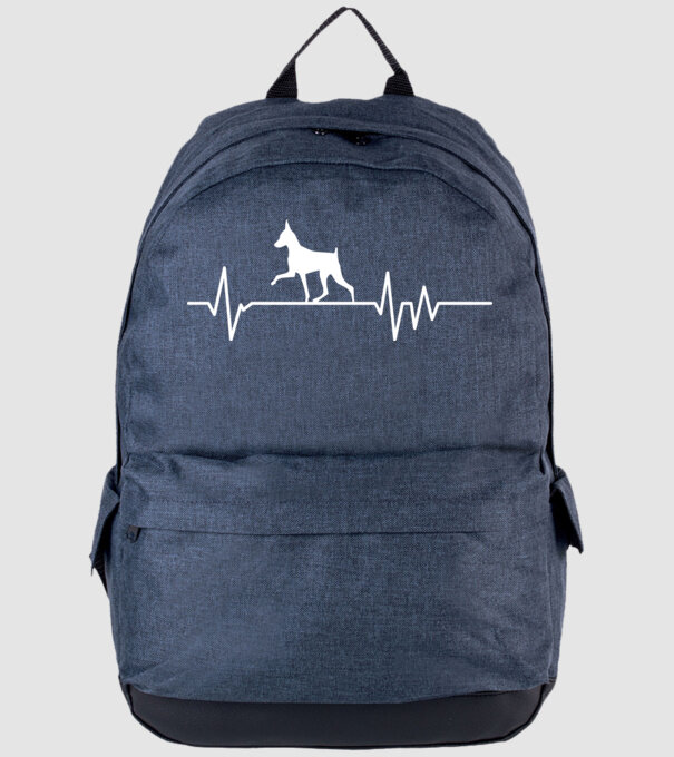 Heartbeat silueta Pinscher model albastru jeanși pe tricou