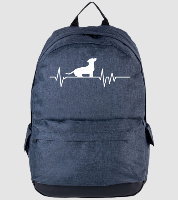 Heartbeat silueta Teckel model albastru jeanși pe tricou