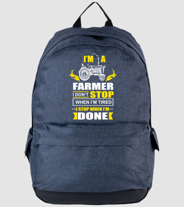 'I''m a farmer, i don''t stop when i''m tired' model albastru jeanși pe tricou
