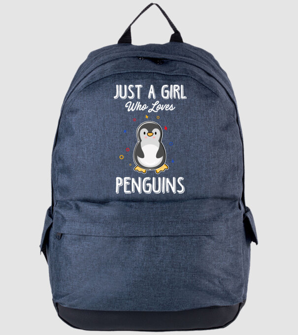 Just a girl who loves Penguins white model albastru jeanși pe tricou