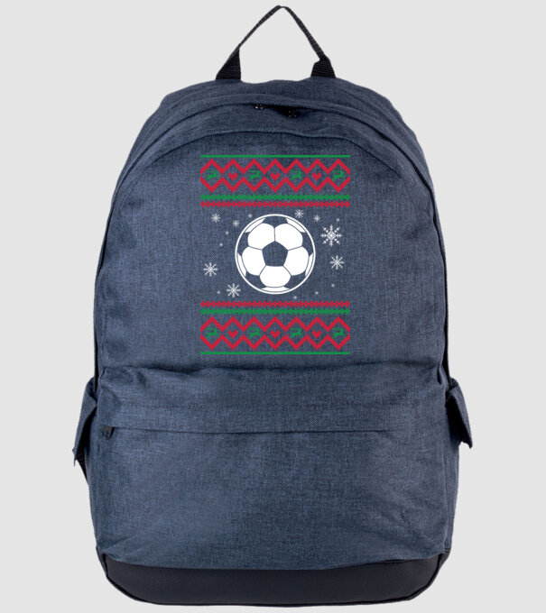 Model tricotat de Crăciun - fotbal model albastru jeanși pe tricou