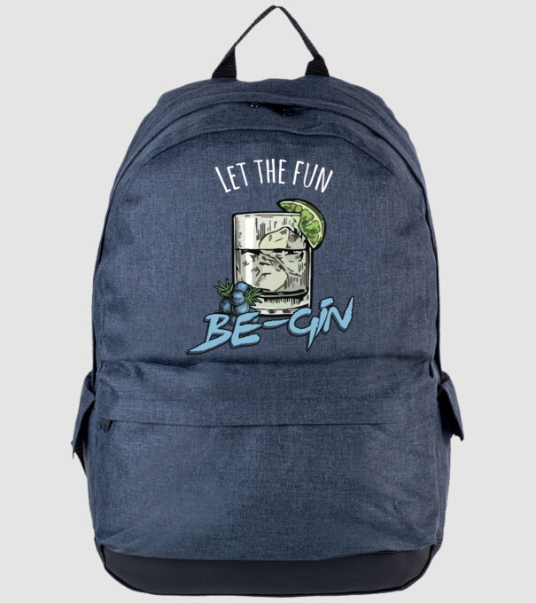 Let the fun be gin model albastru jeanși pe tricou