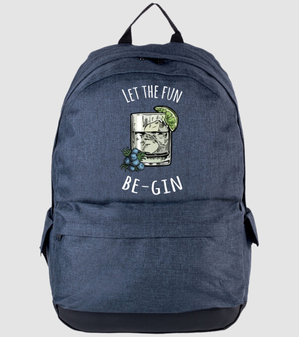 Let the fun be gin model albastru jeanși pe tricou