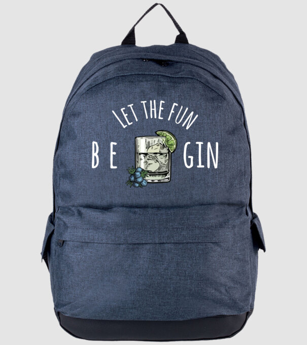 Let the fun be gin model albastru jeanși pe tricou