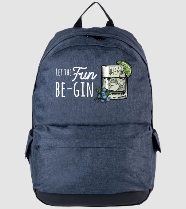 Let the fun be gin model albastru jeanși pe tricou