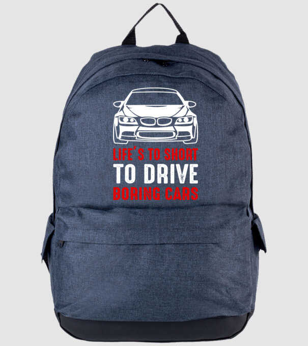 Life is too short to drive boring cars model albastru jeanși pe tricou