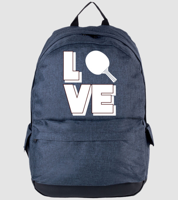 Love pingpong model albastru jeanși pe tricou