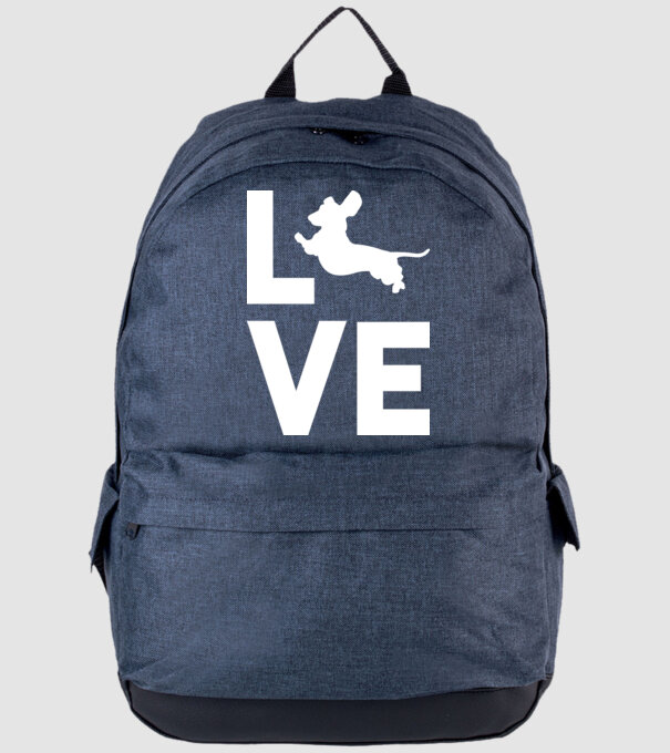 LOVE Teckel model albastru jeanși pe tricou