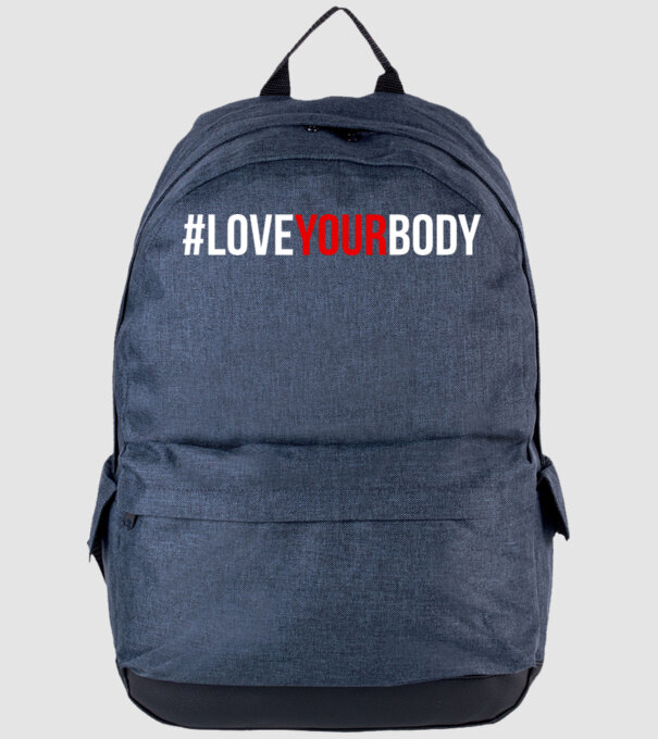 Love Your Body - Iubește-ți corpul model albastru jeanși pe tricou