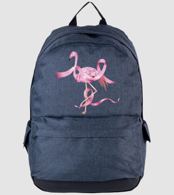 Împotriva Cancerului de sân flamingo model albastru jeanși pe tricou