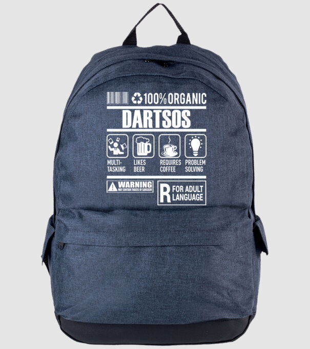 JUCĂTOR DARTS organic model albastru jeanși pe tricou