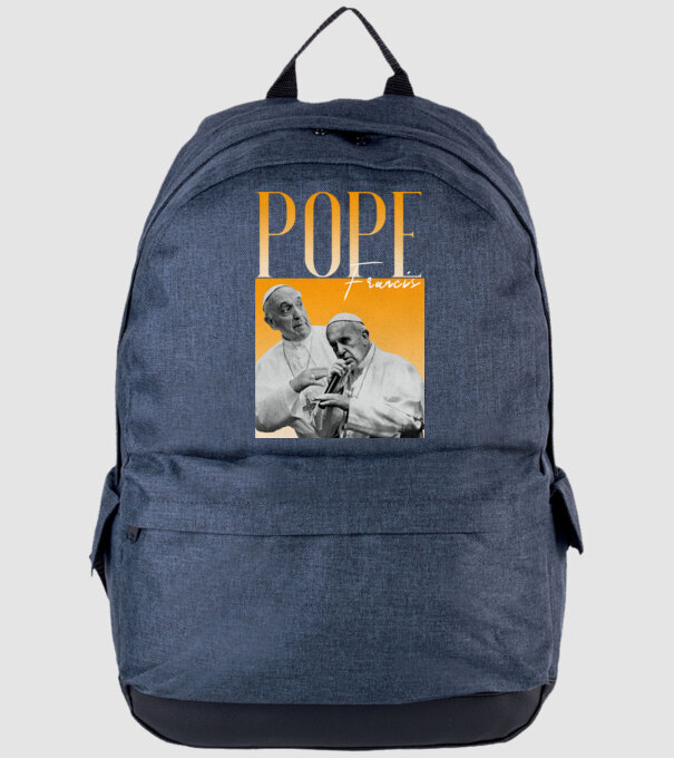 Pope Frances 90s poster model albastru jeanși pe tricou
