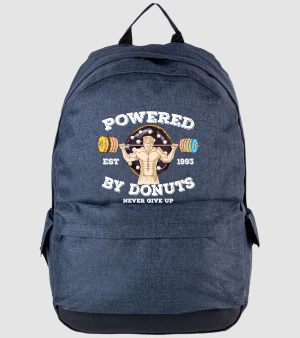 Powered by donuts model albastru jeanși pe tricou