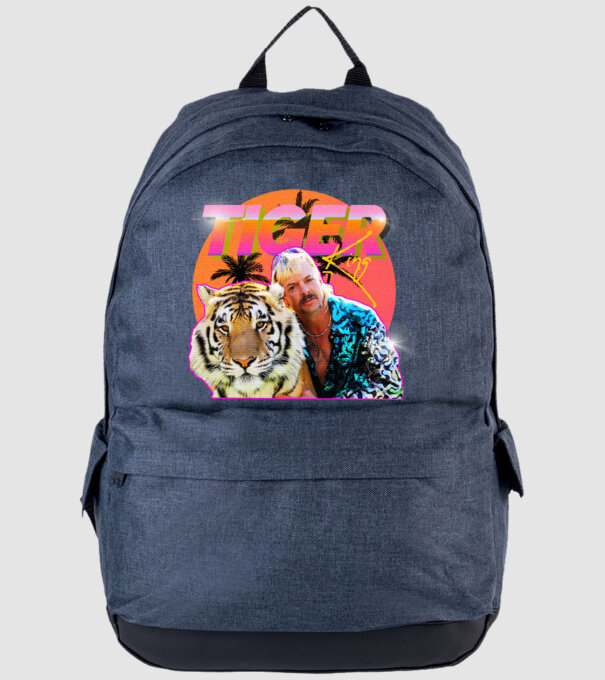 RETRO TIGER KING model albastru jeanși pe tricou