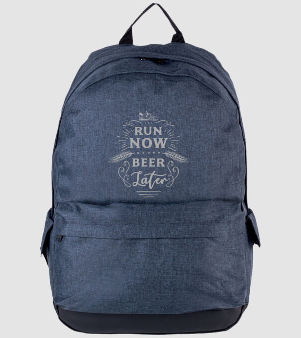 Run now beer later vintage model albastru jeanși pe tricou
