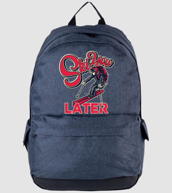 Ski you later model albastru jeanși pe tricou